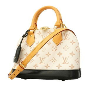 Louis Vuitton Alma BB Monogram Dune Handbag M46922 White Black 2-way Bag for ...